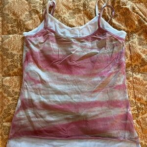 dELiA*s Pink and White Tie-Dye Camisole